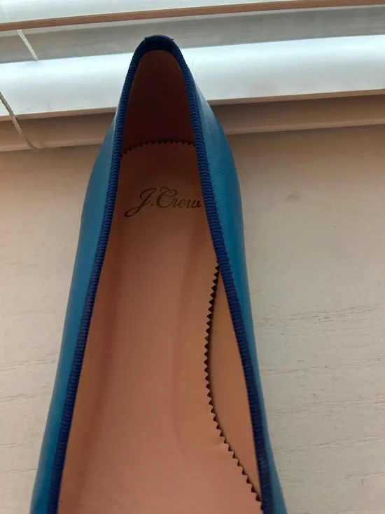 J. Crew Women's Teal Ballet Flat with Bow Trim, NWT - Picture 2 of 4